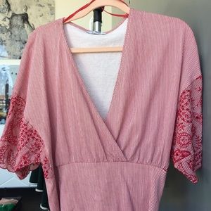 Red striped Zara top